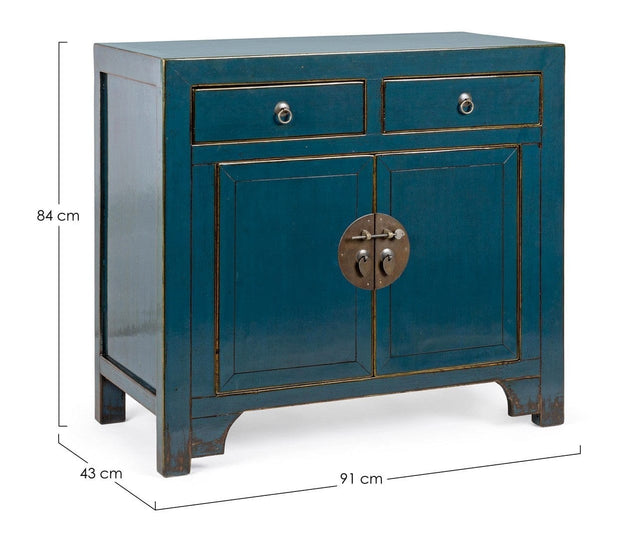 Bizzotto Dispensa con 2 cassetti e 2 ante Jinan Blu