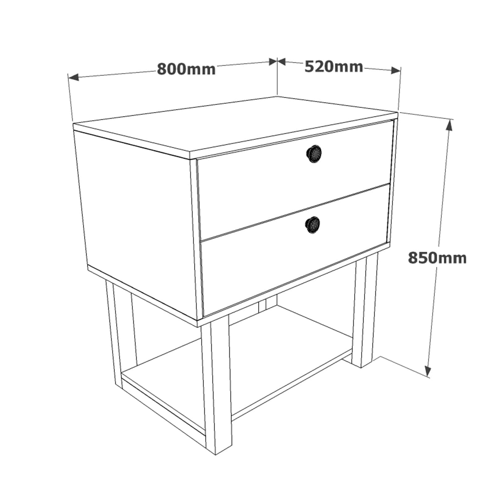 Asir Dispensa con 2 cassetti Office MN03-BA Quercia