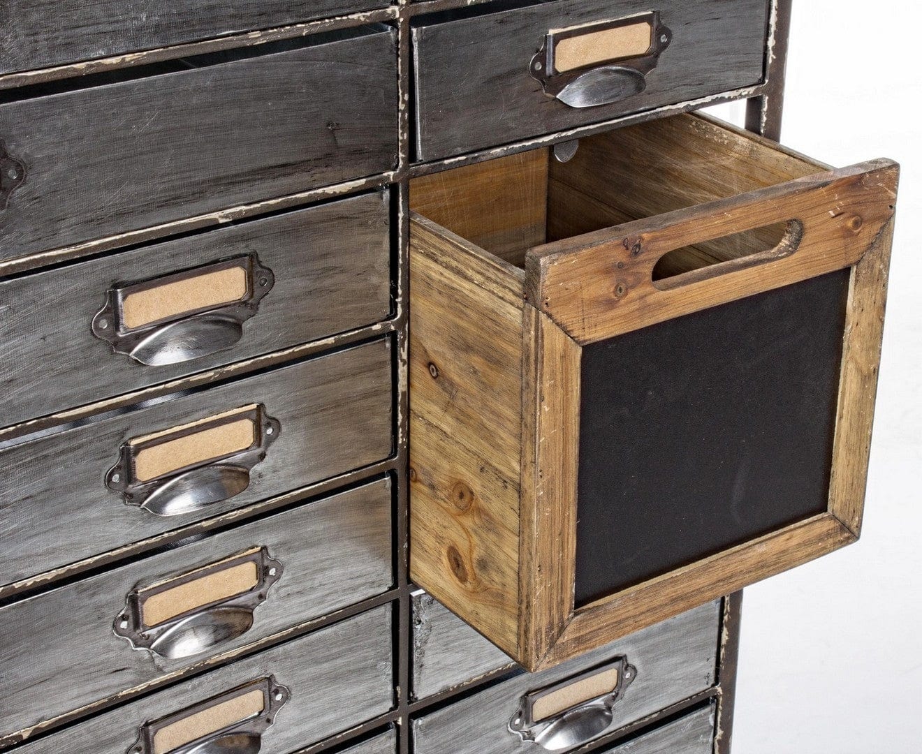 Bizzotto Dispensa con 25 cassetti e 1 anta Officina Grigio