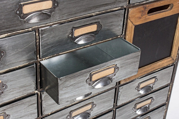 Bizzotto Dispensa con 25 cassetti e 1 anta Officina Grigio