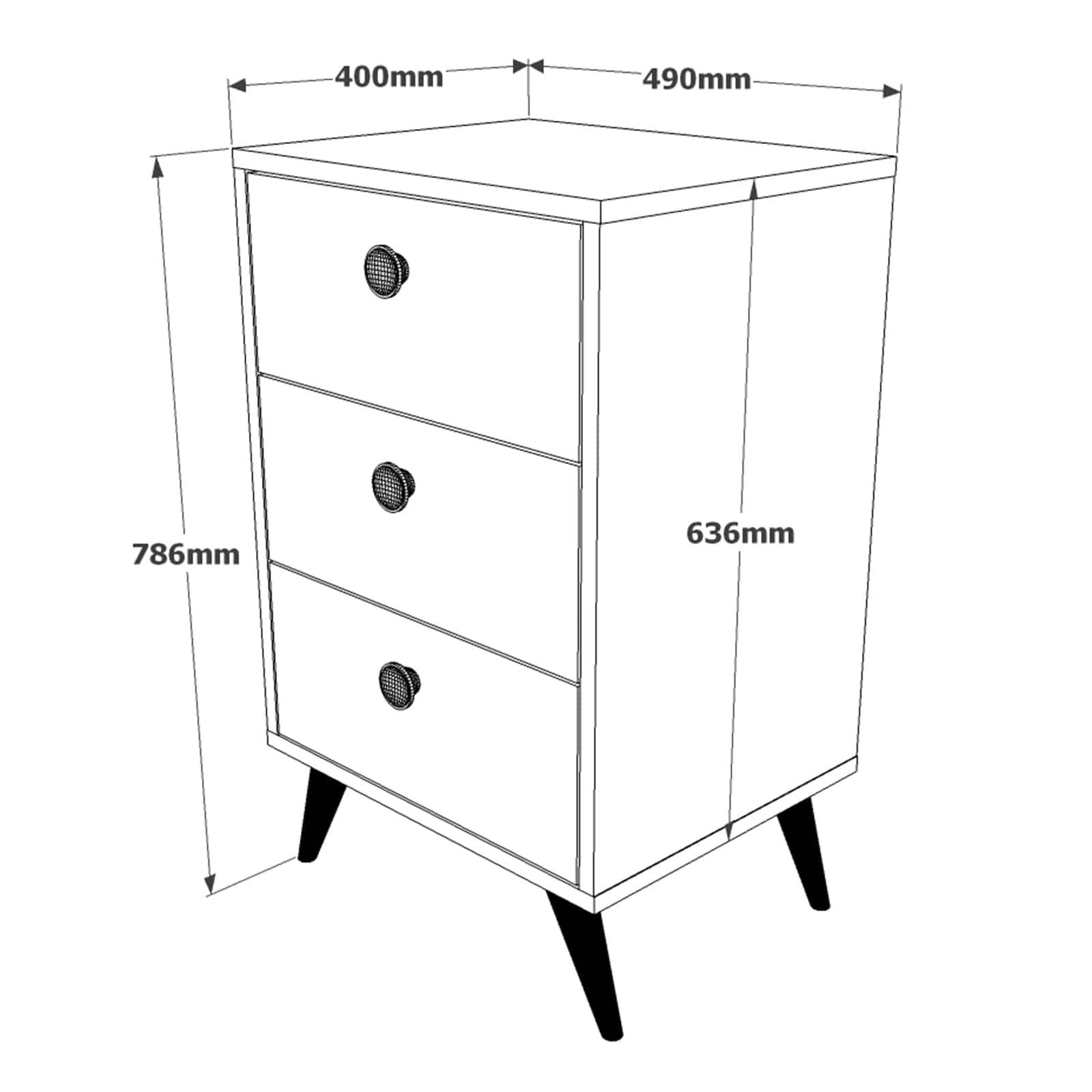 Dispensa con 3 cassetti Vilamo VL68-211 Bianco (3)