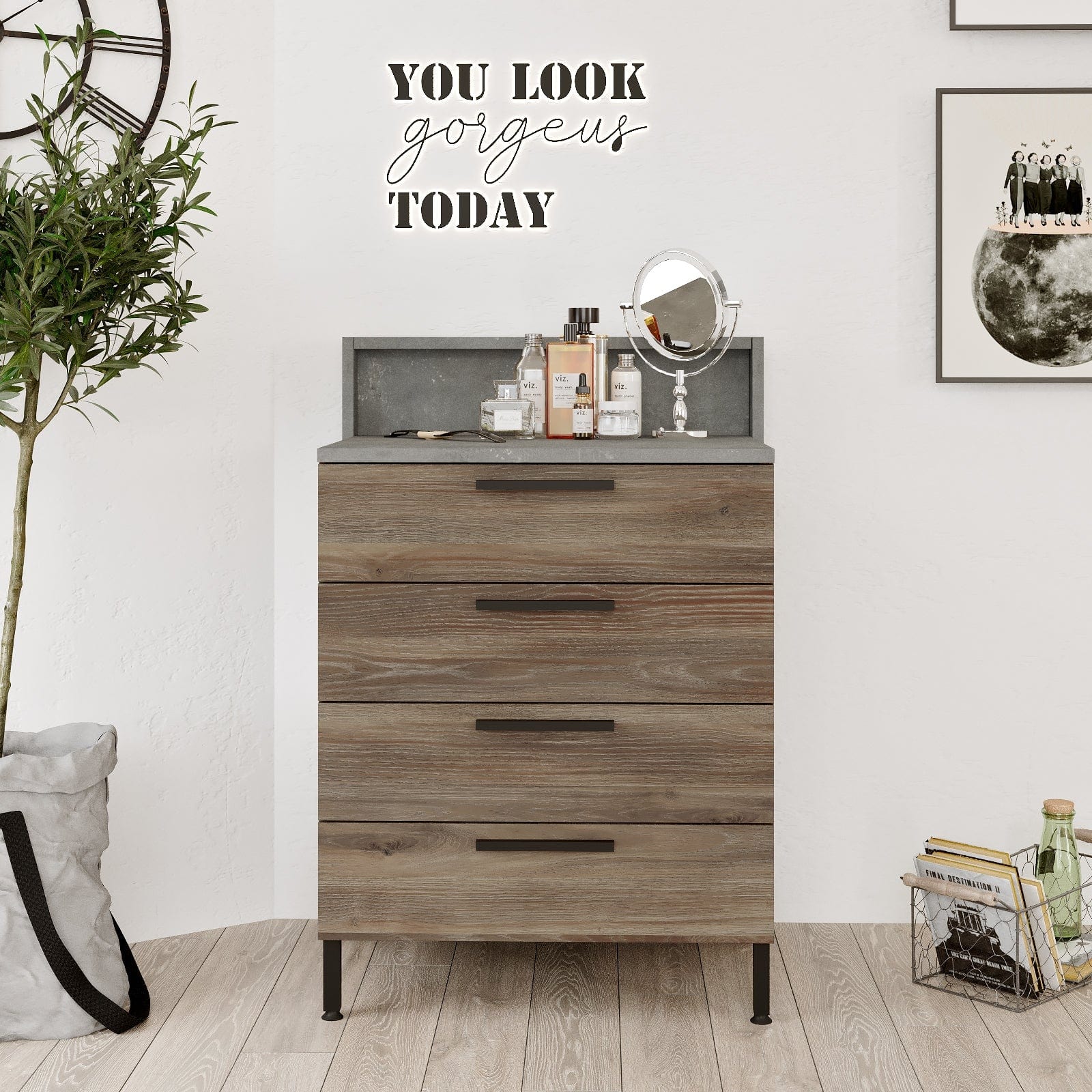 Asir Dispensa con 4 cassetti New Home HM6-CG Marrone