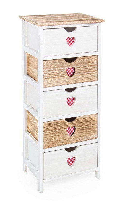 Bizzotto Dispensa con 5 cassetti Chalet Bianco