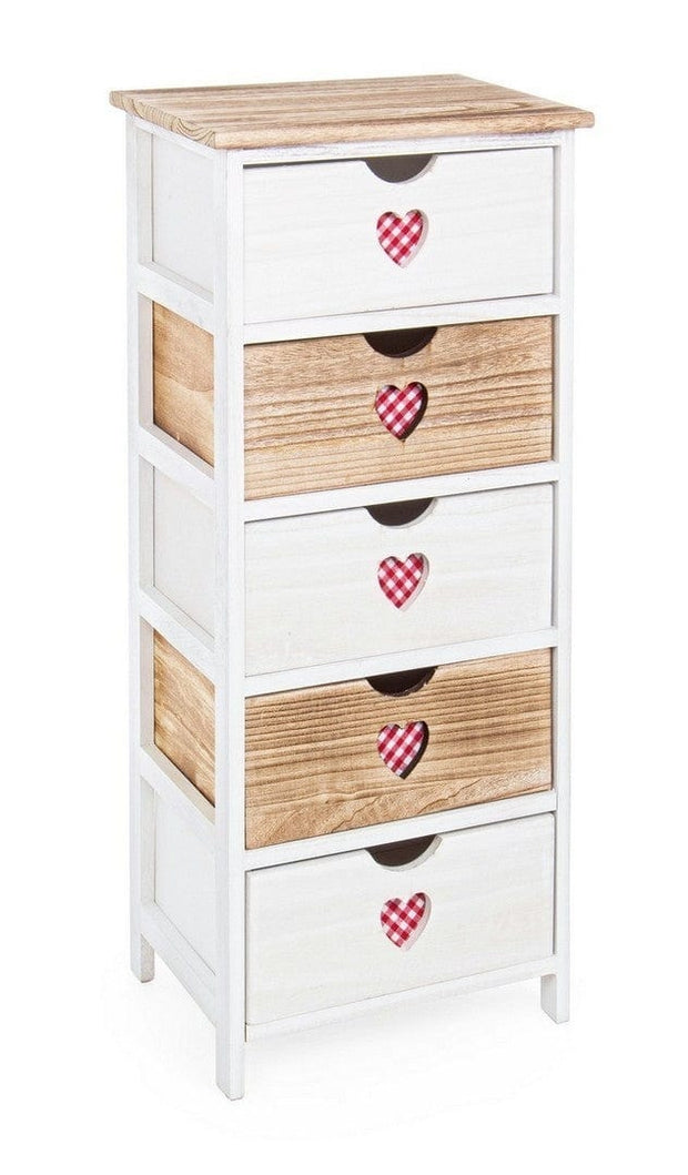 Bizzotto Dispensa con 5 cassetti Chalet Bianco
