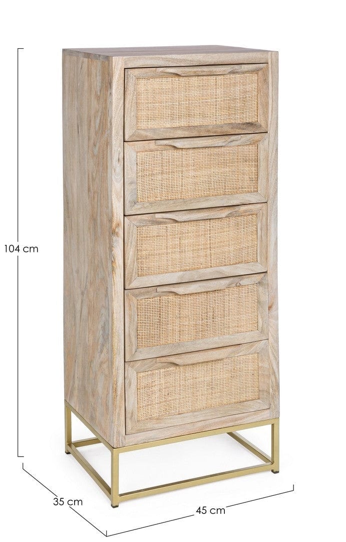 Bizzotto Dispensa con 5 cassetti Exor Naturale