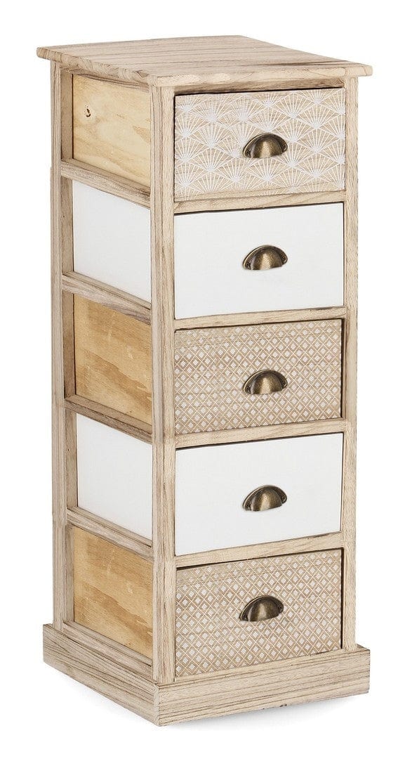Bizzotto Dispensa con 5 cassetti Finnley Naturale