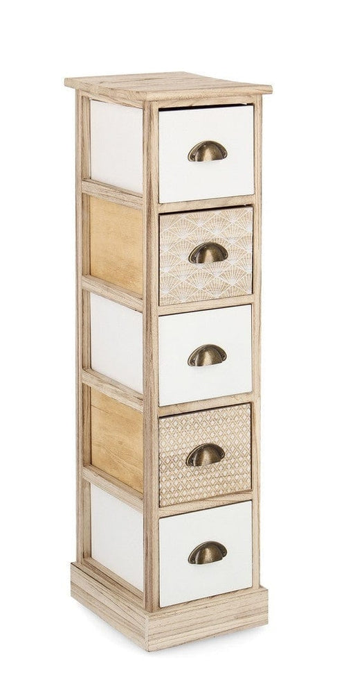 Bizzotto Dispensa con 5 cassetti Finnley Slim Naturale