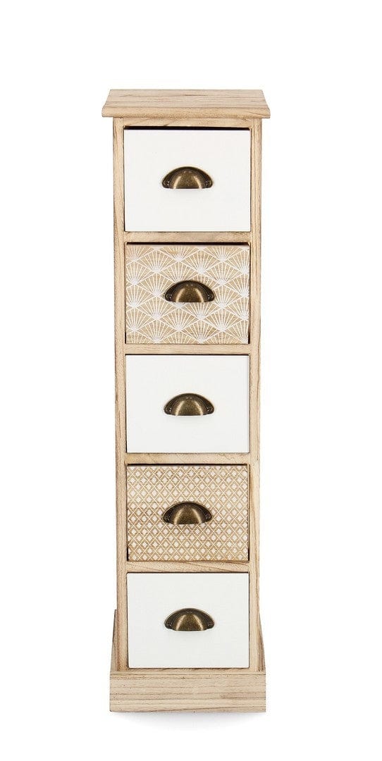 Bizzotto Dispensa con 5 cassetti Finnley Slim Naturale