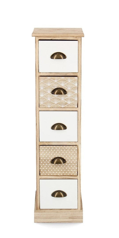 Bizzotto Dispensa con 5 cassetti Finnley Slim Naturale
