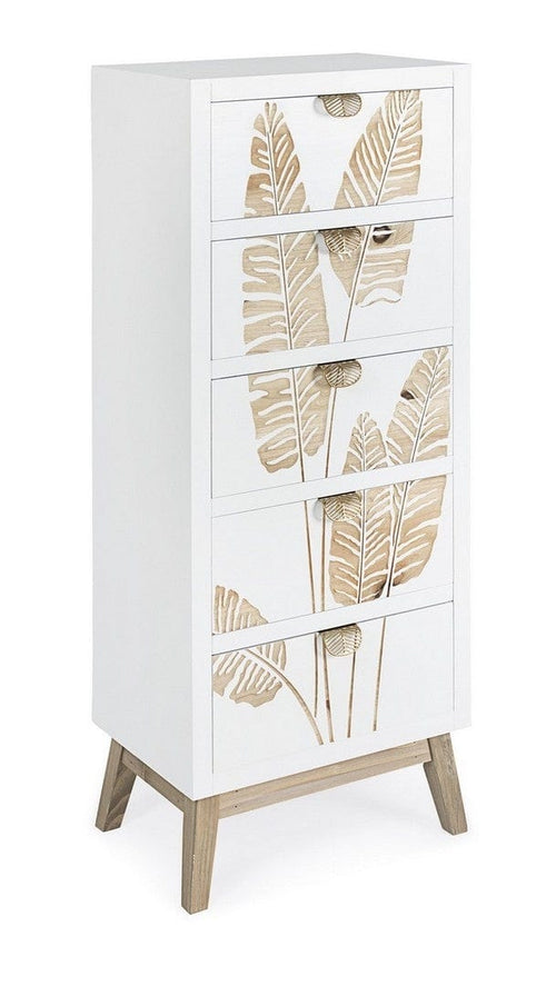 Bizzotto Dispensa con 5 cassetti Folium Bianco
