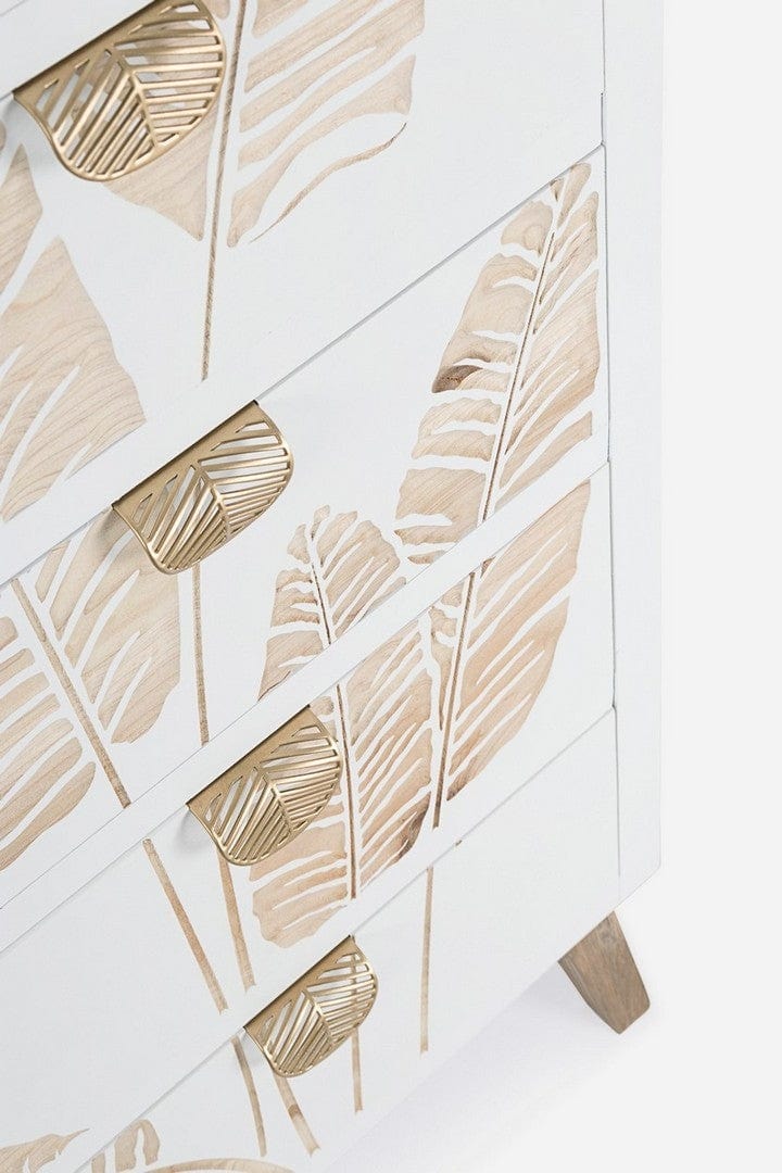 Bizzotto Dispensa con 5 cassetti Folium Bianco