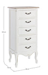 Bizzotto Dispensa con 5 cassetti Justine Bianco
