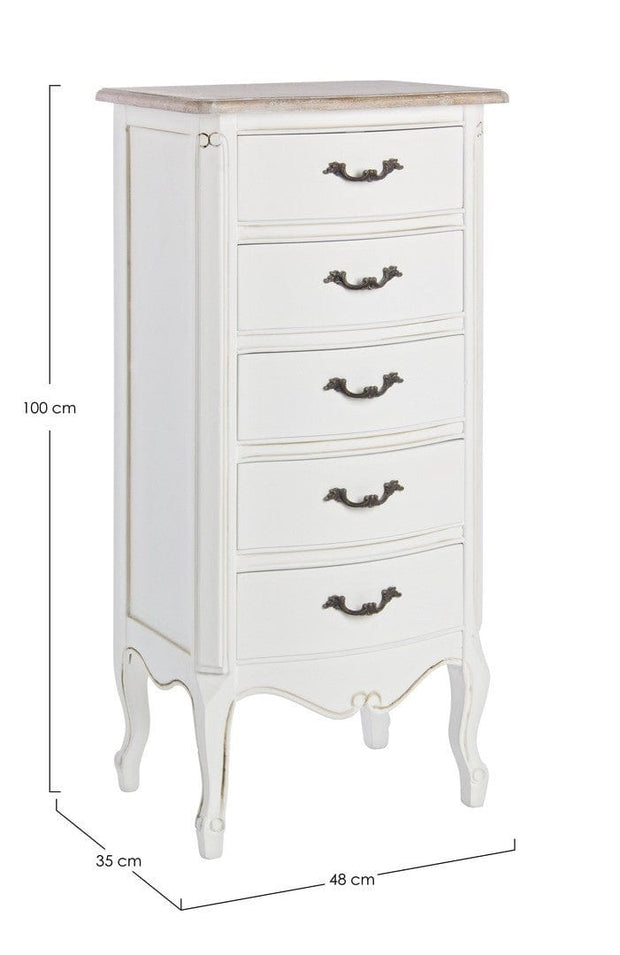 Bizzotto Dispensa con 5 cassetti Justine Bianco