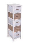 Bizzotto Dispensa con 5 cassetti Meredith Slim Avorio