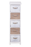 Bizzotto Dispensa con 5 cassetti Meredith Slim Avorio