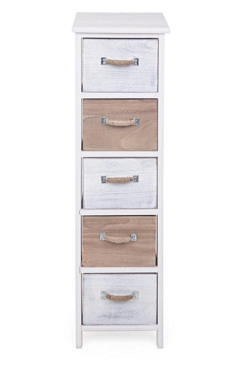 Bizzotto Dispensa con 5 cassetti Meredith Slim Avorio
