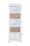 Bizzotto Dispensa con 5 cassetti Meredith Slim Avorio