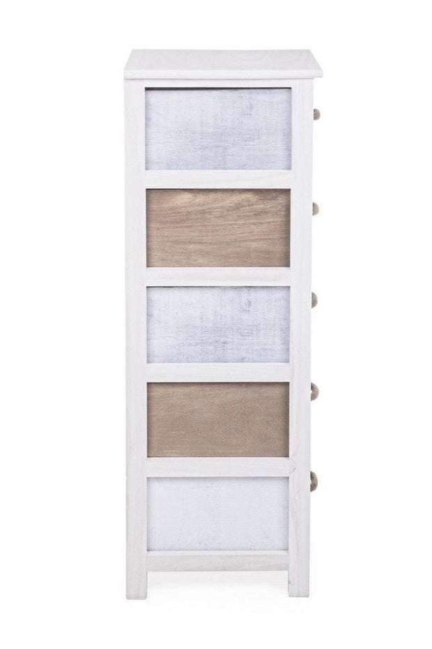 Bizzotto Dispensa con 5 cassetti Meredith Slim Avorio