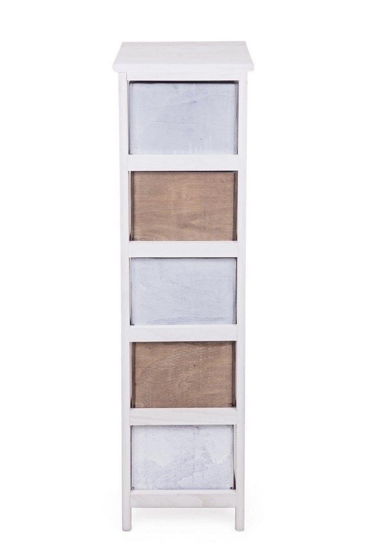 Bizzotto Dispensa con 5 cassetti Meredith Slim Avorio