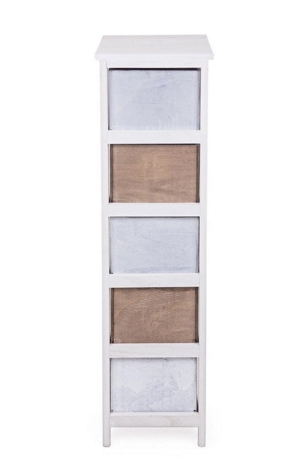 Bizzotto Dispensa con 5 cassetti Meredith Slim Avorio