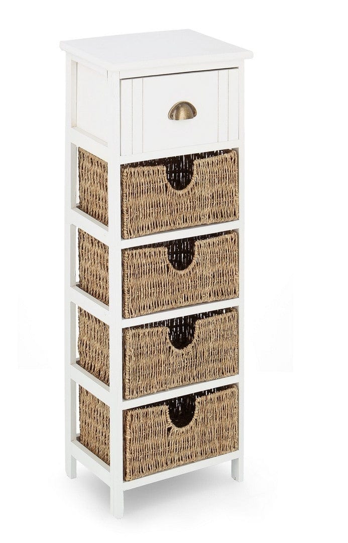 Bizzotto Dispensa con 5 cassetti Sierra Slim Bianco
