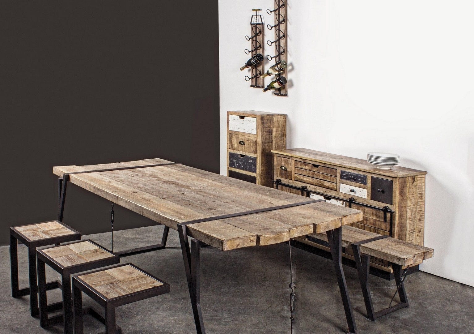 Bizzotto Dispensa con 5 cassetti Tudor Naturale