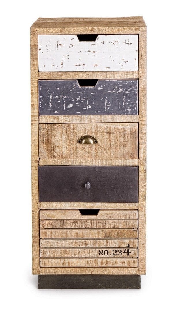 Bizzotto Dispensa con 5 cassetti Tudor Naturale
