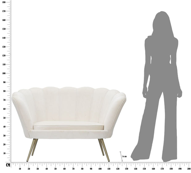 Mauro Ferretti Divanetto Vienna Crema cm 130x74x84