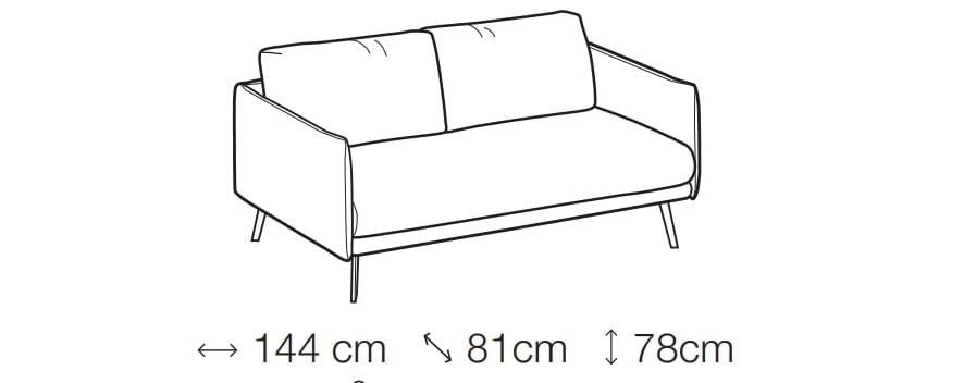 LeComfort Divano 2 posti Boonisia Grigio