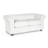 Bizzotto Divano 2 posti in ecopelle Chesterfield Bianco