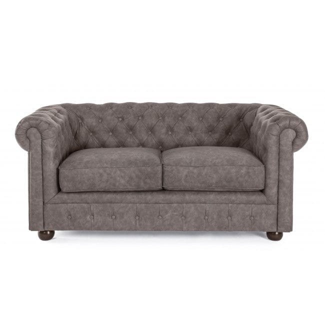 Bizzotto Divano 2 posti in ecopelle Chesterfield Vintage Marrone