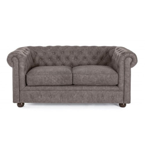 Bizzotto Divano 2 posti in ecopelle Chesterfield Vintage Marrone