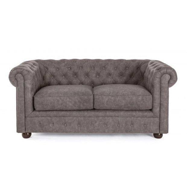 Bizzotto Divano 2 posti in ecopelle Chesterfield Vintage Marrone