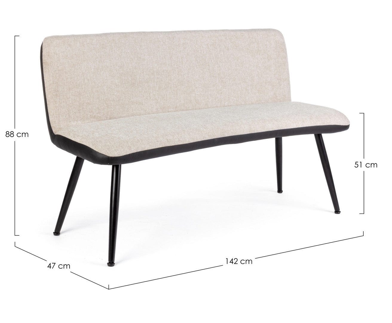 Bizzotto Divano 2 posti in ecopelle e tessuto Louis Beige