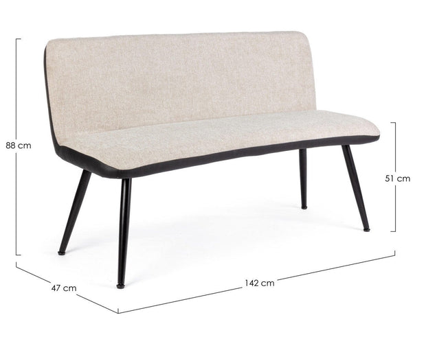 Bizzotto Divano 2 posti in ecopelle e tessuto Louis Beige