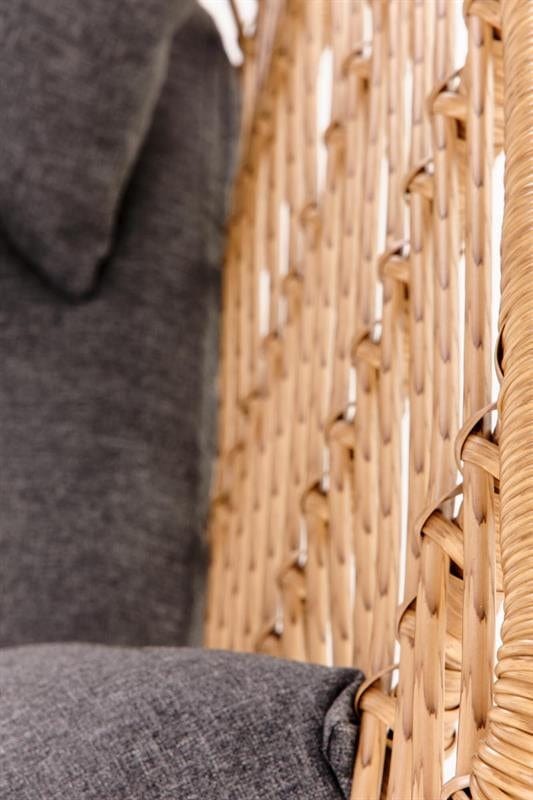 Halmar Divano 2 posti in rattan Iikka XL Grigio