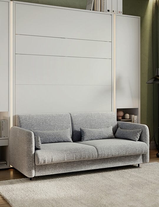Lenart Divano 2 posti in tessuto BC18 Grigio, per Letto a Scomparsa Bed Concept Verticale, 140 x 200 cm