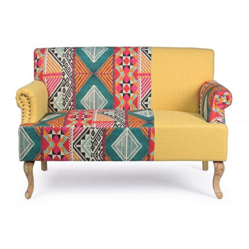 Bizzotto Divano 2 posti in tessuto Benjamin Patchwork Multicolore