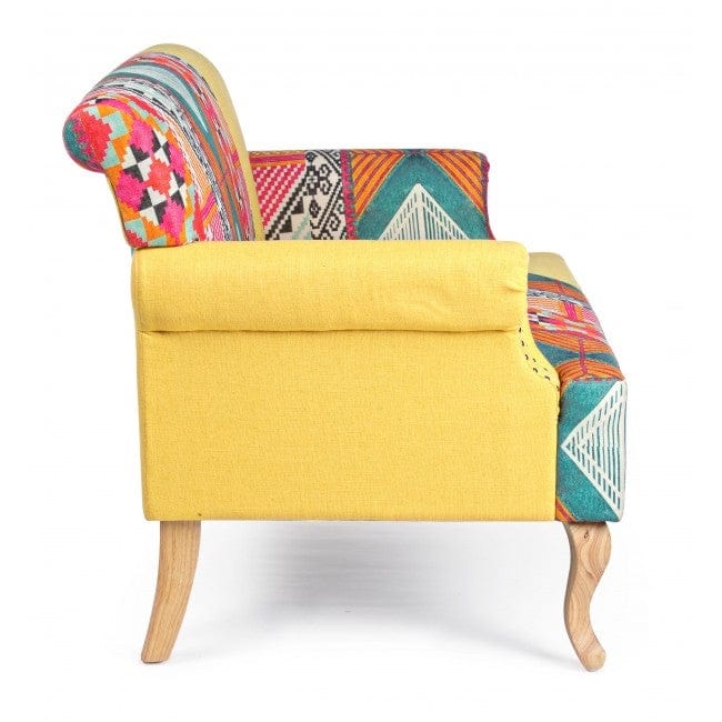 Bizzotto Divano 2 posti in tessuto Benjamin Patchwork Multicolore