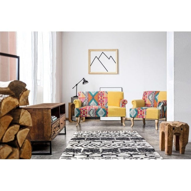 Bizzotto Divano 2 posti in tessuto Benjamin Patchwork Multicolore