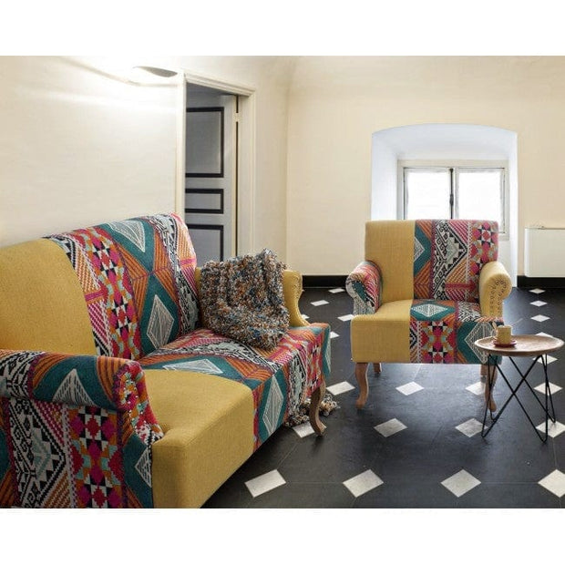 Bizzotto Divano 2 posti in tessuto Benjamin Patchwork Multicolore