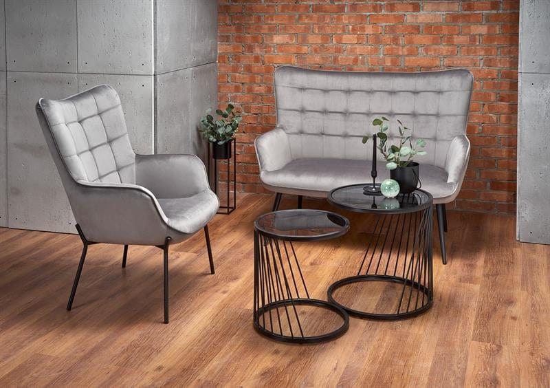 Halmar Divano 2 posti in tessuto Castiel XL Grigio