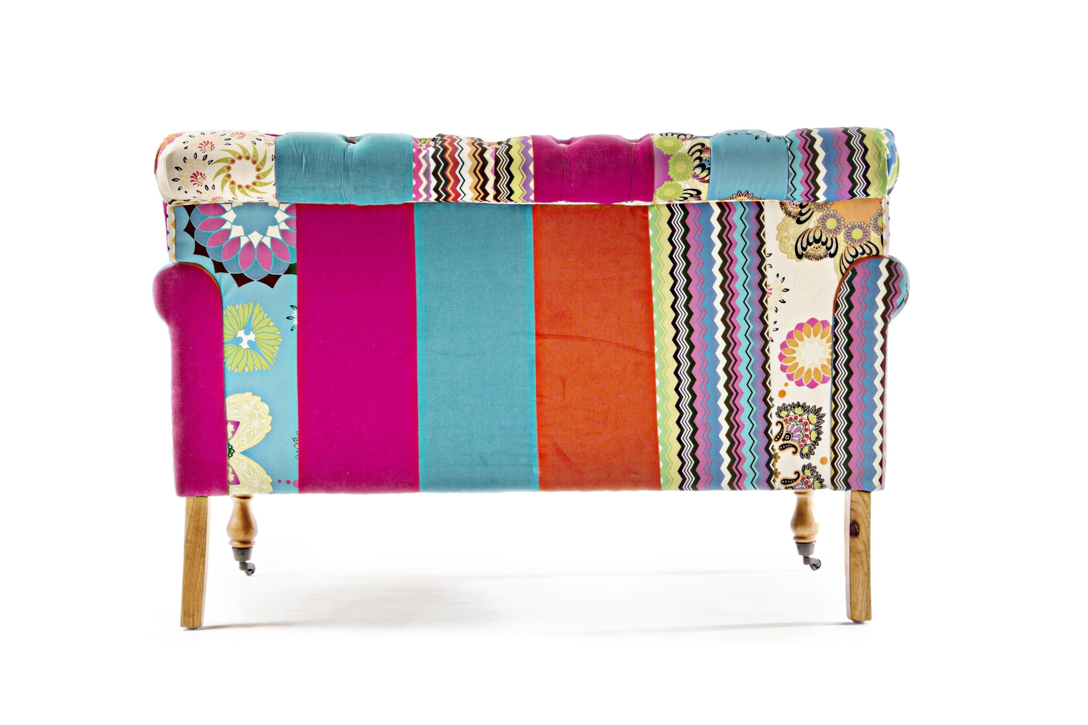 Bizzotto Divano 2 posti in tessuto Faustin Patchwork Multicolore