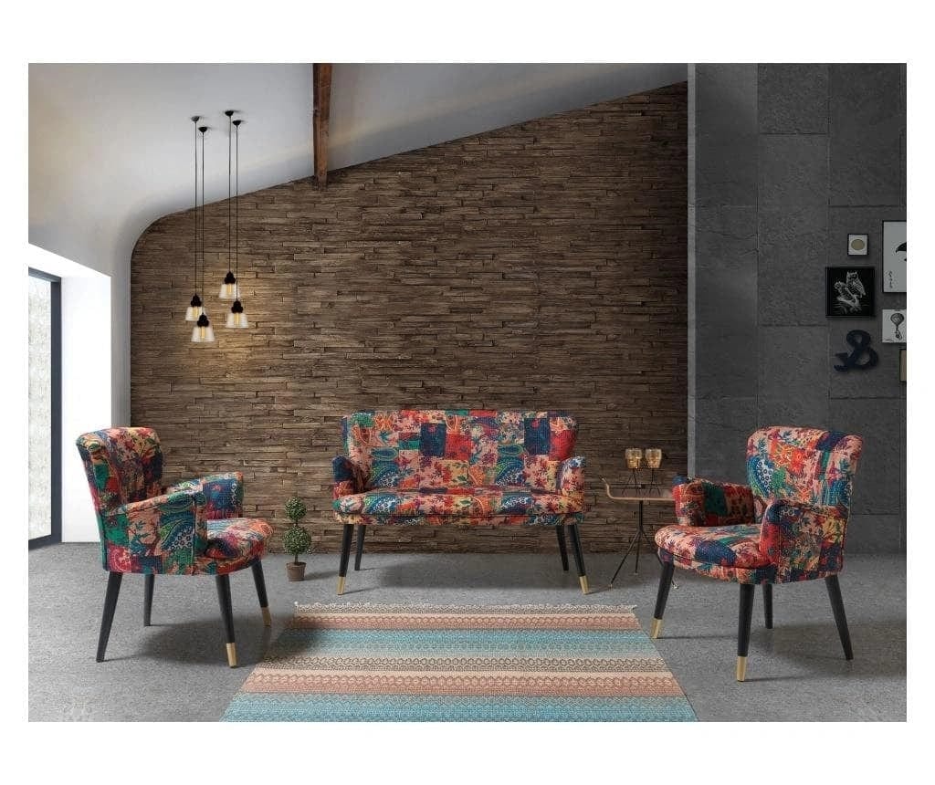Oyo Divano 2 posti in tessuto Patchwork Multicolore
