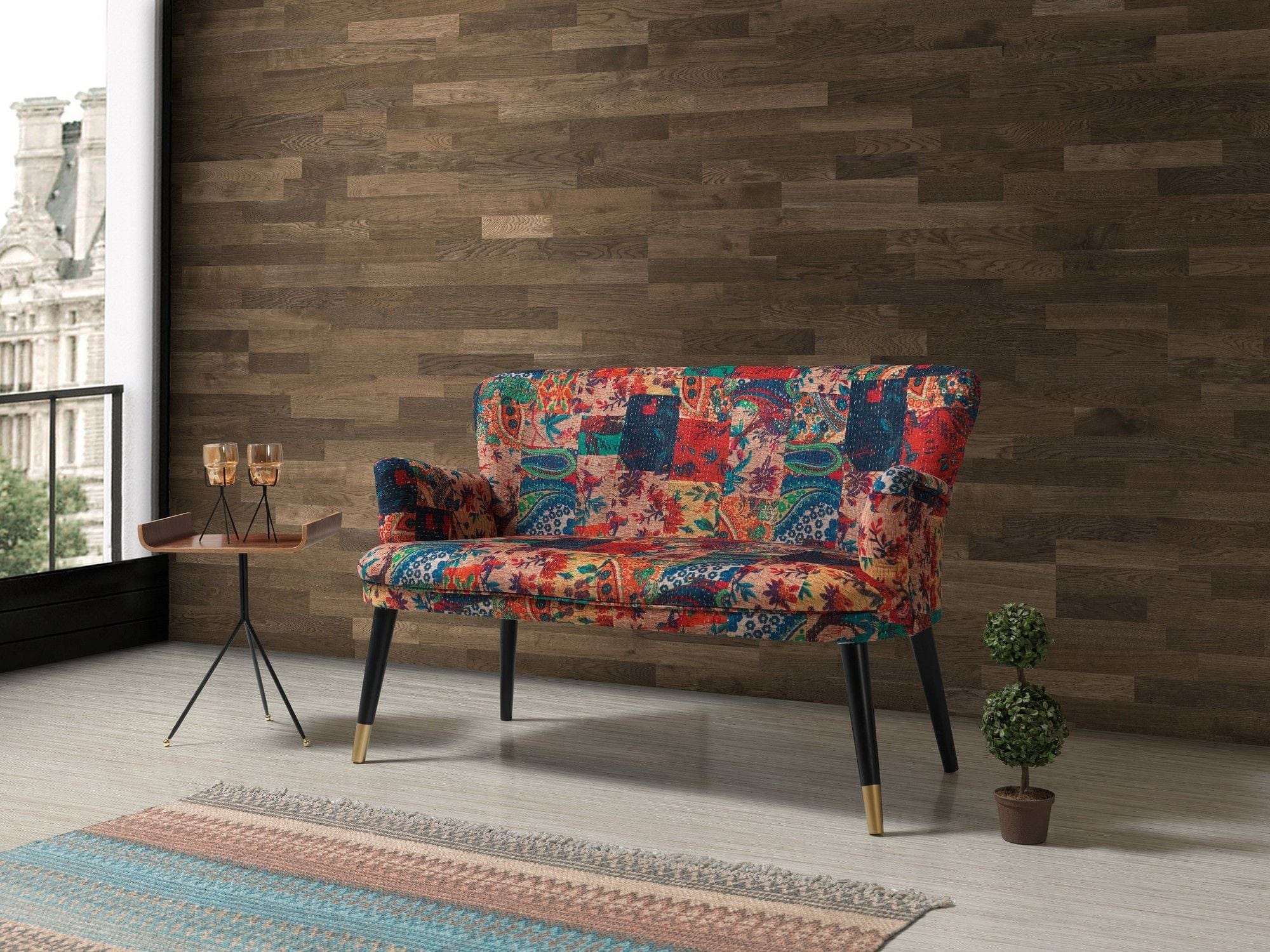 Oyo Divano 2 posti in tessuto Patchwork Multicolore