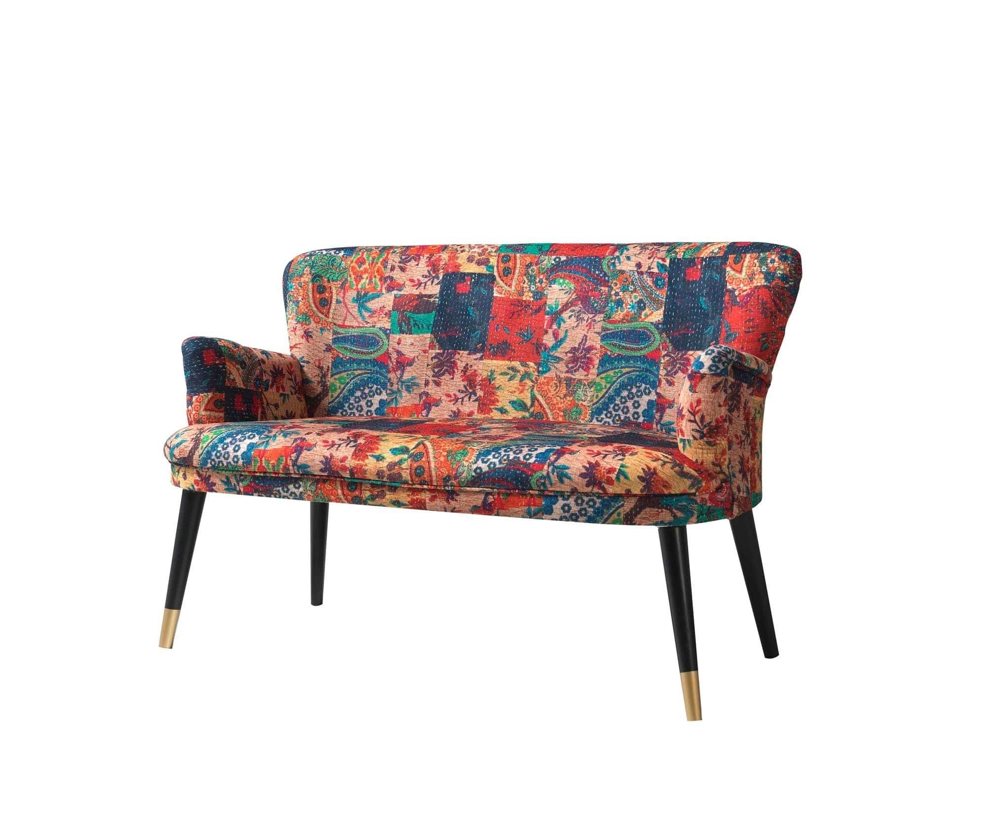 Oyo Divano 2 posti in tessuto Patchwork Multicolore