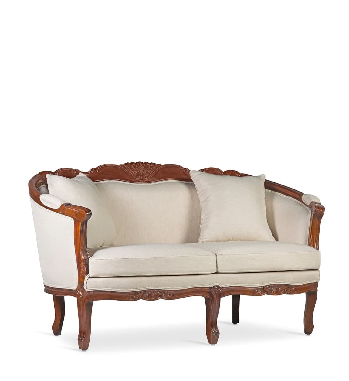 Moycor Divano 2 posti in tessuto Vintage Louis Crema