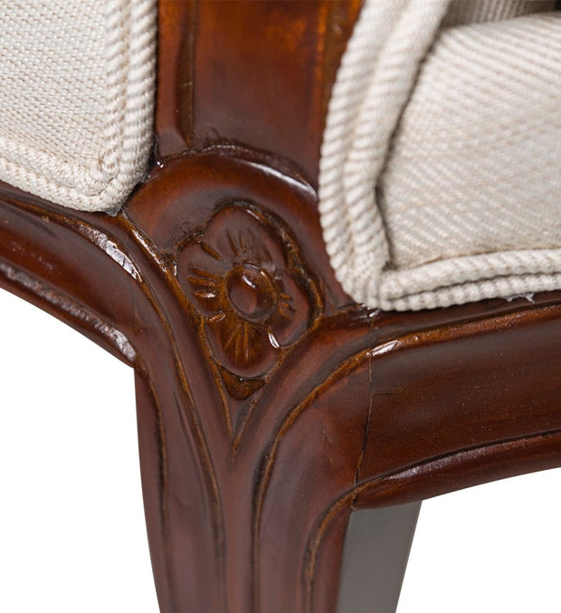 Moycor Divano 2 posti in tessuto Vintage Louis Crema