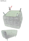 Signal Divano 2 posti in velluto Castielli Beige