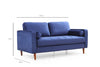 Asir Divano 2 posti in velluto Rome Blu